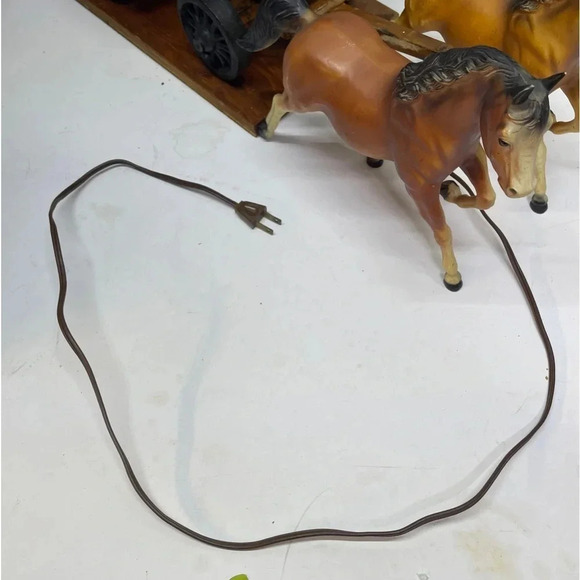 Vintage western 2 horse and wagon working plugin lamp rs01 - Picture 8 of 15